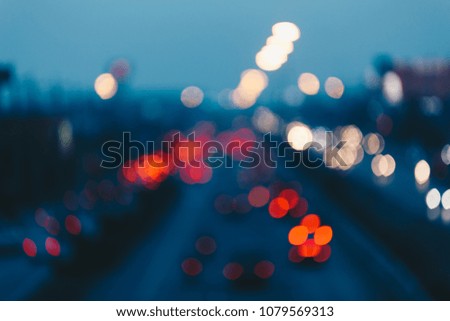 Defocused night traffic lights
