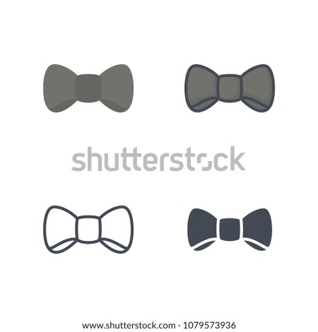 Men bow wedding flat illustration raster line silhouette colored