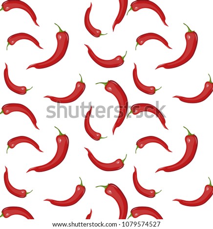 Red hot chili pepper pattern isolated on black background. Healthy food concept.