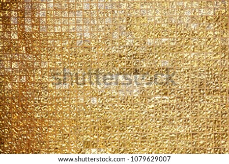 texture of golden tile mosaic background.