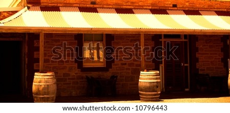 Photograph taken featuring the entrance to a pub at Parachilna (South Australia).