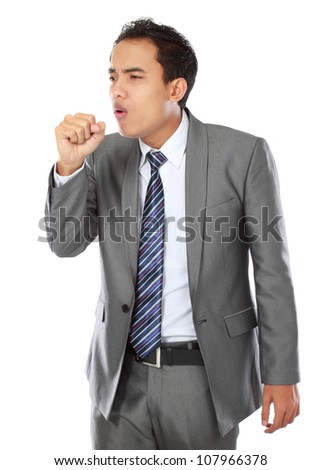 sick businessman having a couch against white background