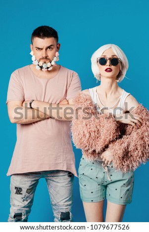 The guy with the marshmallow for the beard and the girl in the white wig and pink coat