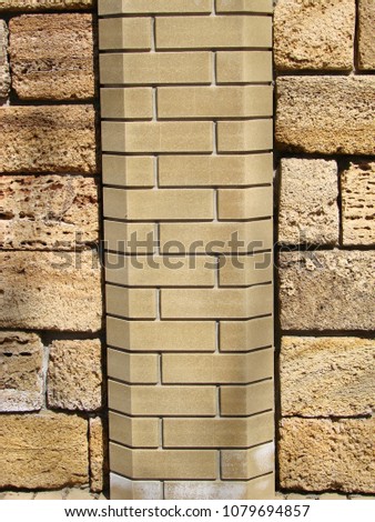 Brickwork of shell rock. Background structure. Wall.