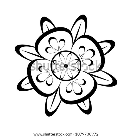 Isolated monochrome flower icon