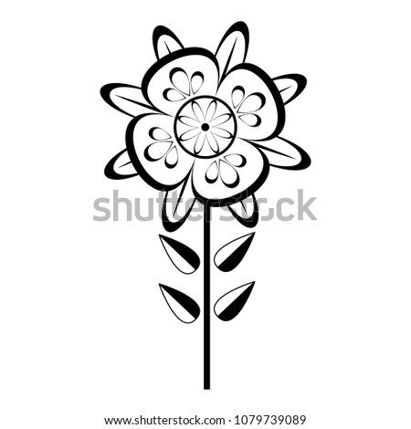 Isolated monochrome flower icon