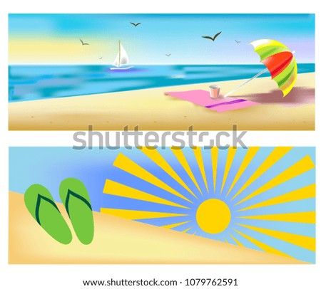 beach illustration holidays