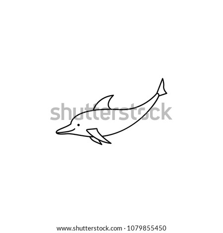 dolphin illustration. Element of sea animal for mobile concept and web apps. Thin line dolphin illustration can be used for web and mobile. Premium icon
