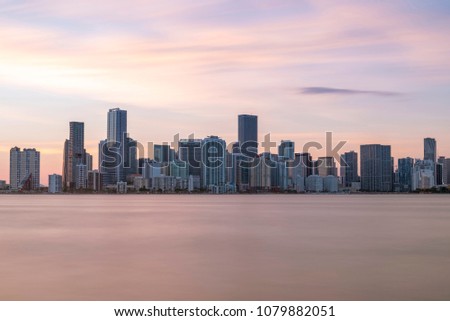 Brickell Miami Skyline Sunset
