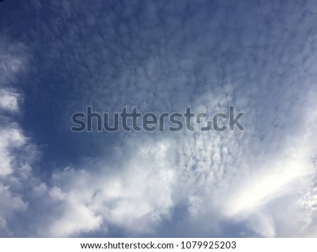 right sky with white clouds