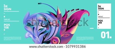 Banner design template with abstract curvy colorful shape. Vector colorful illustration for background in eps10