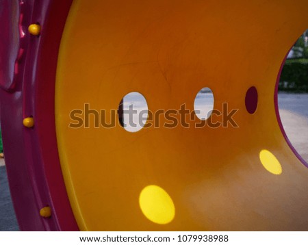 tunnel in playground at the park.