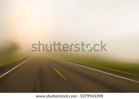 empty road with motion speed blur background.