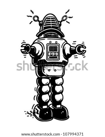 Mister Robot - Retro Clipart Illustration