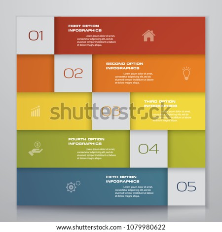 Infographic design elements for your business with 5 options. 5 steps timeline presentation. EPS 10.