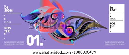 Banner design template with abstract curvy colorful shape. Vector colorful illustration for background in eps10