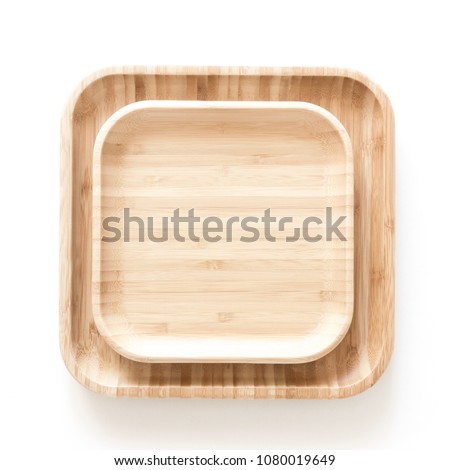 light background of wood texture  simple pattern, set of trays, plate bamboo on white background, close-up tropical bamboo texture background. Flat lay, top view, copy space