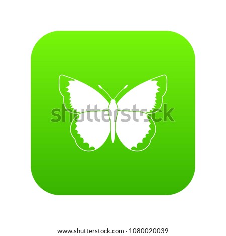 Butterfly icon digital green for any design isolated on white vector illustration