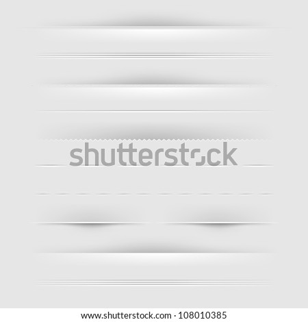Set Of Dividers, Isolated On Grey Background, Vector Illustration Royalty-Free Stock Photo #108010385