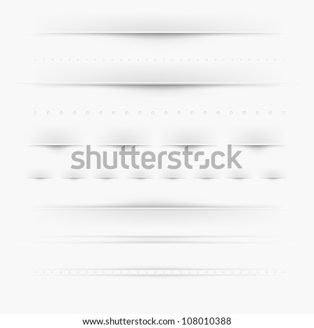 Set Of Dividers, Isolated On Grey Background, Vector Illustration Royalty-Free Stock Photo #108010388