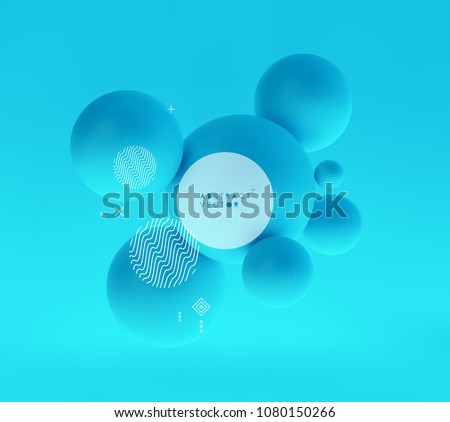 Molecule. 3D concept illustration. Vector template. Royalty-Free Stock Photo #1080150266