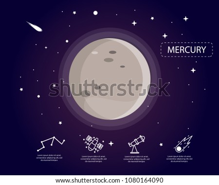 The mercury infographic in universe concept.