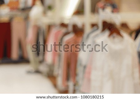Abstract blur and defocused shopping mall of department store interior for background.