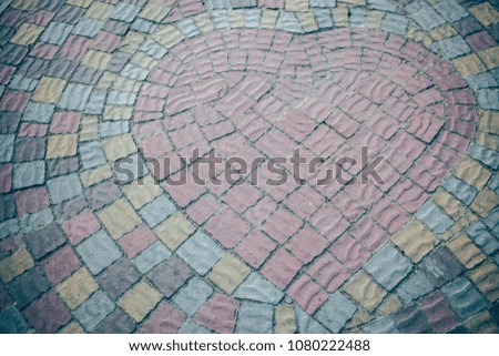 paving tiles in the form of heart