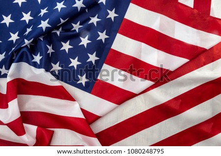 flag USA with wave close up