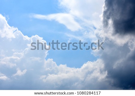 tropical beautiful white clouds in blue sky as background