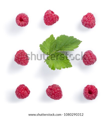 Raspberry pattern isolated on white