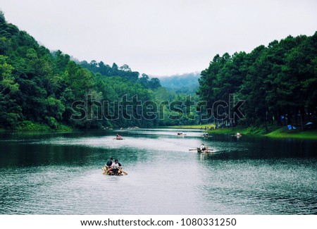 Pang Ung lake or Switzerland of Thailand at Mae Hong Son, one of the northern provinces of Thailand
