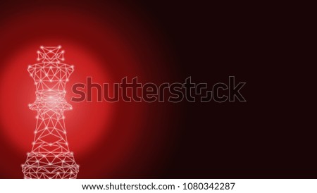 Abstract background of strategy innovation planning. Plan for future business competition using red team chess set King , queen and horse to present business war game concept