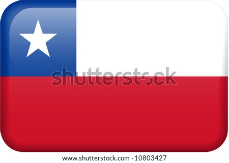 Chilean flag rectangular button.  Part of set of country flags all in 2:3 proportion with accurate design and colors.