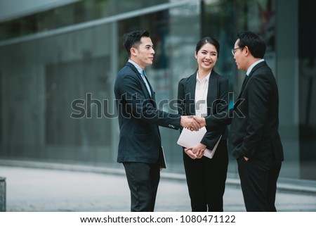 Asian Businessman Handshake and Deal Business with Professional Employee  - Business Teamwork Meeting and Discussion Together,Success and happiness are connected community company Royalty-Free Stock Photo #1080471122