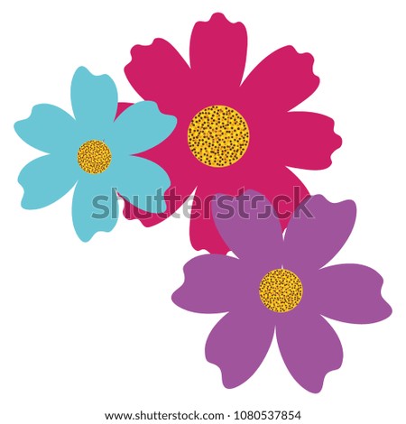 beautiful flowers decorative icon