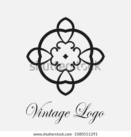Retro ornamental logo. Vintage luxury logotype for design