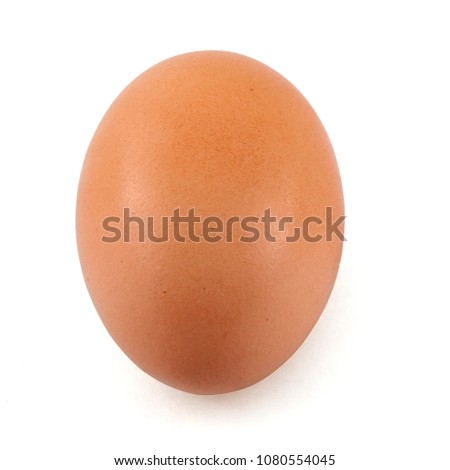 Closeup picture egg isolated on white background 
