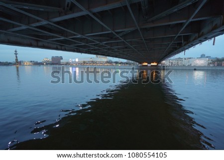 Under bridge picture. View from the water