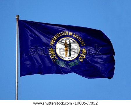 National flag State of Kentucky on a flagpole