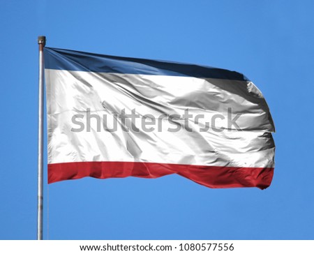 National flag of Crimea on a flagpole