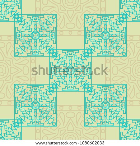 Seamless background.  Tribal color vector pattern for fabric or paper. Abstract geometrical ethnic ornament with northern motifs. Vector texture.