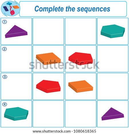 Logical task.Complete the sequence. Vector illustration