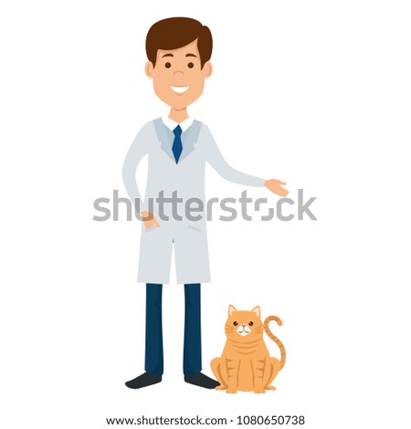 veterinary doctor with cat avatar character
