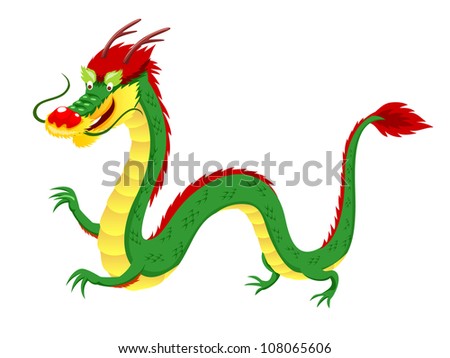 Dragon vector isolated on white