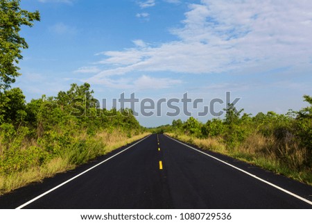 Asphalt road, smooth and beautiful.