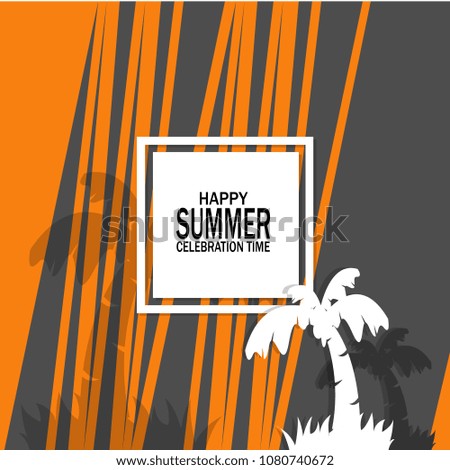 clean happy summer celebration time banner background label flyer illustration template vector