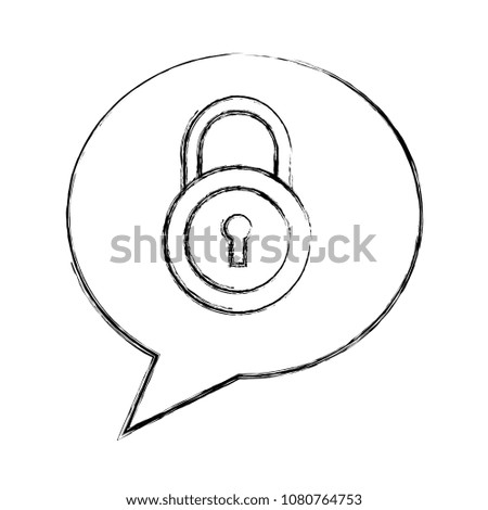 speech bubble with padlock