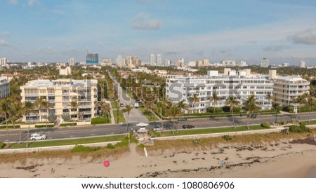 Beautiful aerial view of Palm Beach coastline, Florida.
