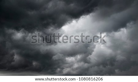 the dark clouds make the sky in black. The rain is coming soon. Pattern of the clouds can not predict this is tornado, Hurricane or thunderstorm. Sometimes heavy clouds but no rain